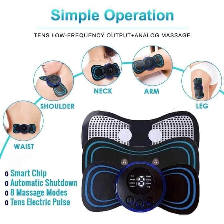 Ems Butterfly Portable Neck Massager- Mini Electric Butterfly Massager