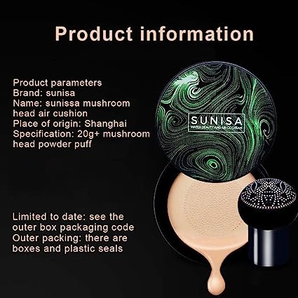 Sunisa Waterproof Foundation Base | Mushroom Head Air Cushion | Bb Cream Nude Liquid Foundations Cc Cream