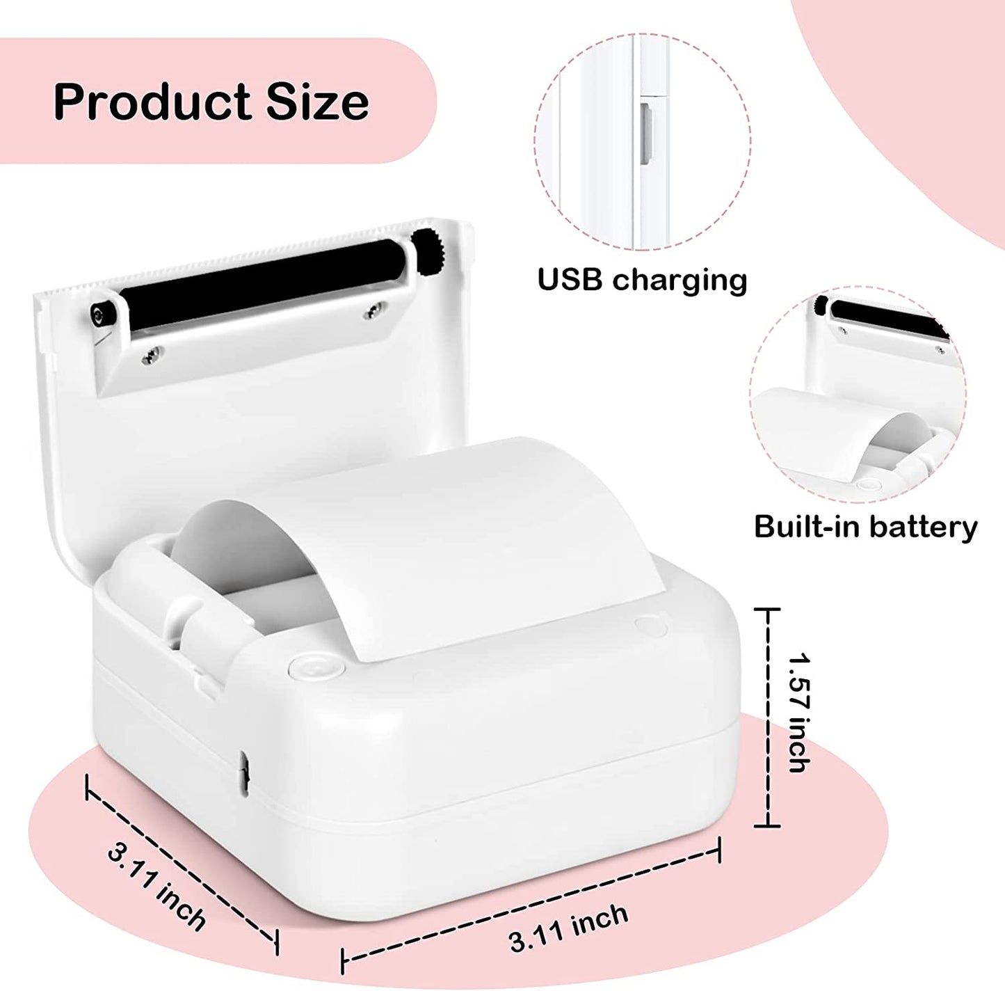 MINI M28 WIRELESS | INKLESS PRINTER WITH STICKY PAPER (No ink, No toner)