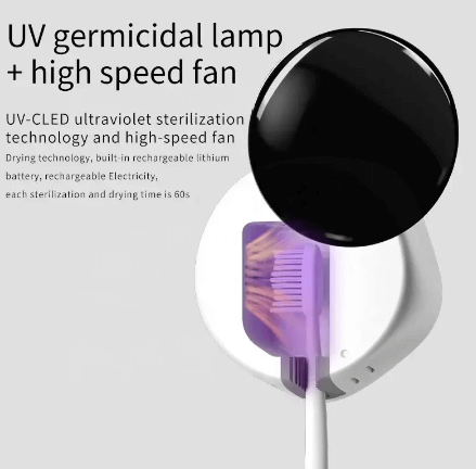 Intelligent Toothbrush Sterilizer Charging UVC Ultraviolet Sterilization 3 Minutes Air Drying Toothbrush Disinfection Rack