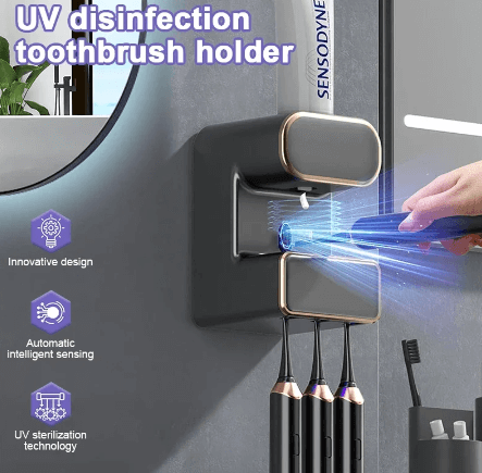 Automatic Sensor Toothpaste Dispenser with 3 Toothpaste Slots Wall Mounted Electric Toothpaste Squeezer for Bathroom Accessories