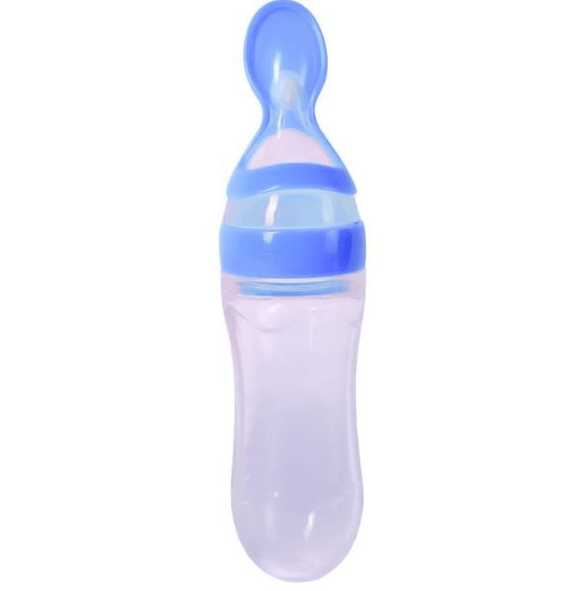 Silicon Baby Spoon Feeder Bottle Feeding (Random Color)