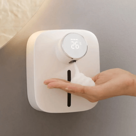 Hot Soap Dispenser Automatic Wall-mounted Rechargeable Temperature Display Liquid Foam Soap Dispensers Hand Sanitizer Machine