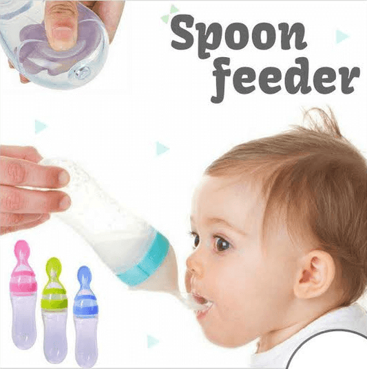 Silicon Baby Spoon Feeder Bottle Feeding (Random Color)