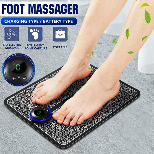 Ems Foot Massager Mat-Smart Display Tens Acupuncture Feet- Blood Circulation Pad