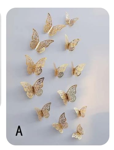 Golden Butterfly Stickers Pack Of 12