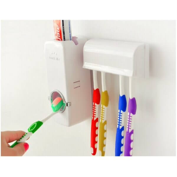 Toothpaste Dispenser - Automatic Toothpaste Squeezer & Holder Set