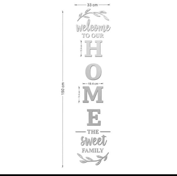 Welcome To Our Home The Sweet Family Mirror Quotes Wall Sticker Home Decor Living Room Acrylic Mirror Family Quotes Saying Decal (size 150**33cm)