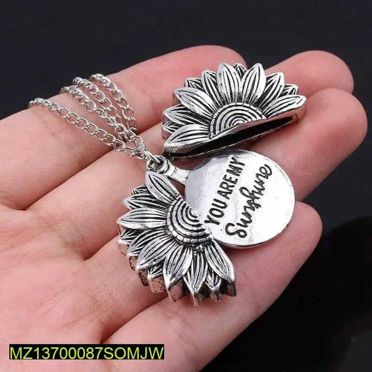 You Are My Sunshine Open Sunflower Necklace